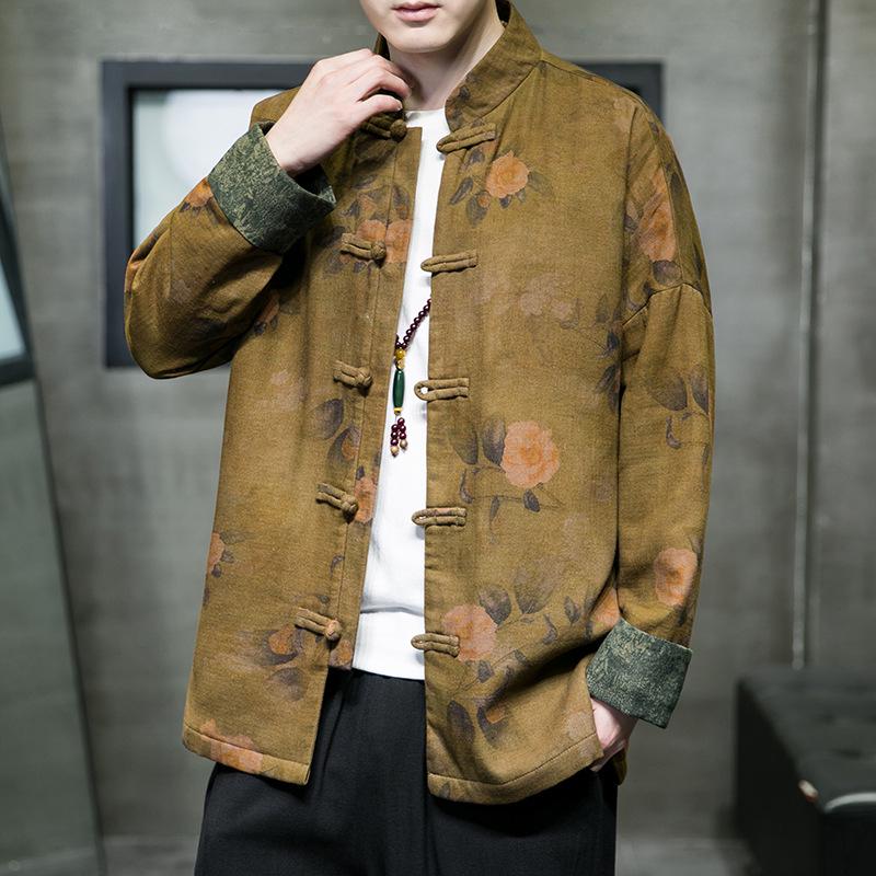 Men's Chinese Style Jacket - Spring/Autumn Hanfu Tea Suit, Zhongshan Suit, Stand-Up Collar Tang Jacket