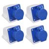 4 Sets Industrial Socket 3 Pin Power Connector Surface Mounting Outlet IP44 Waterproof 220?250V 16A