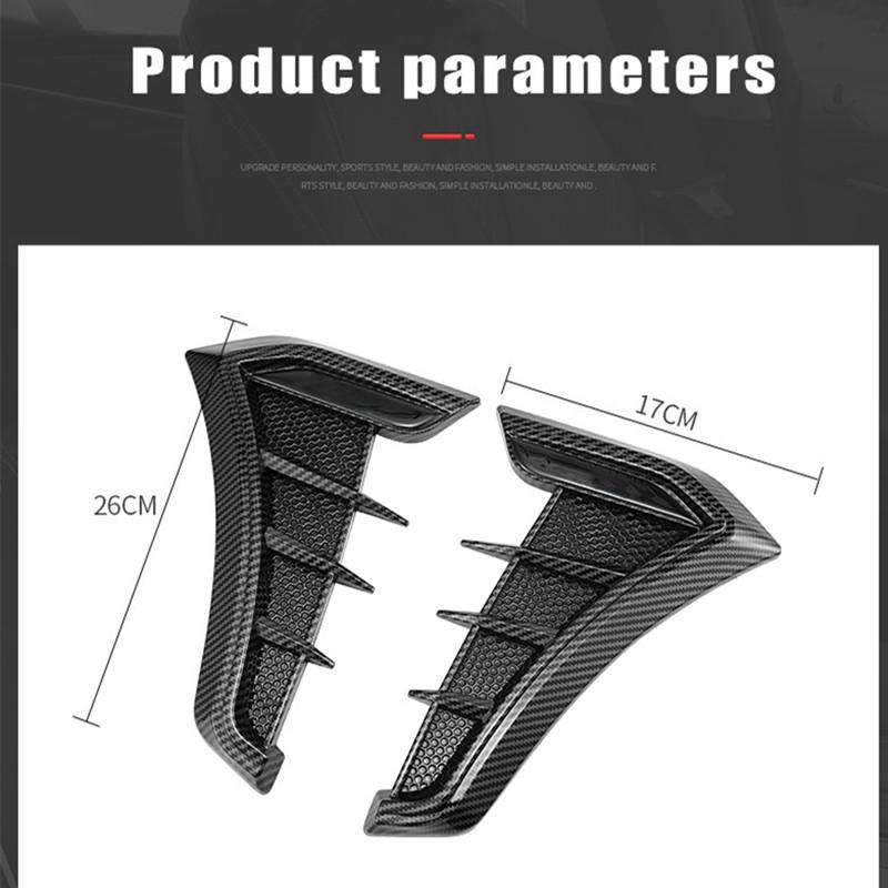 2Pcs Carbon Fiber Black Car Side Leafboard Flank Fender Stickers Auto Accessory For Honda CRV 2007 2015 2016 2017 2018 2019 2020