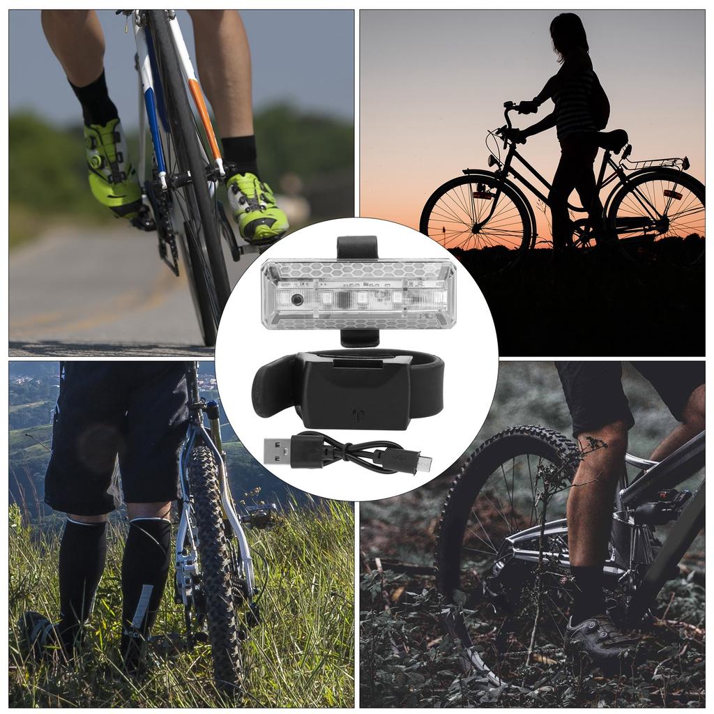 USB Charging   Taillight Cycling 5LED Light   Reflective Cycle Warning Lamp
