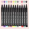 Yousheng 12-Color Pet Nail Art Pen Set Quick Dry Dog Nail Polish Pens for Puppy Cat Soft Brush Tip Creative Pet Grooming