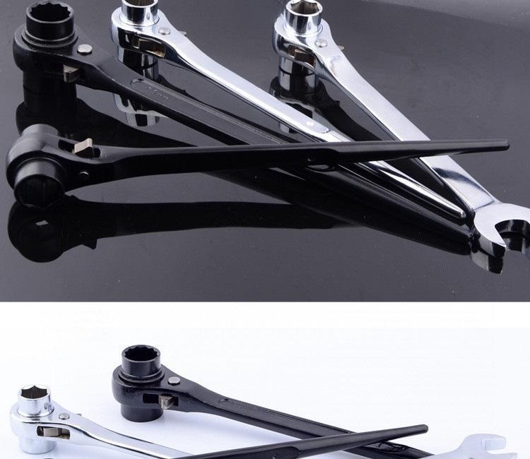 Bidirectional Ratchet Wrench: Three-Way Quick Gear Socket with Open End Fastener
