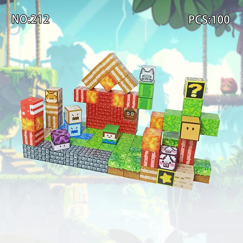 

100-Piece Magnetic Building Blocks Adventure Set 2.3 * 2.3CM