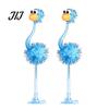 Cute Desk Decoration Pens Cartoon Ostrich Plastic Ballpoint Pens, Funny Freestanding Pen, 0.5mm Pen Tip, Plush Fluffy Ball Furry Writing for Students