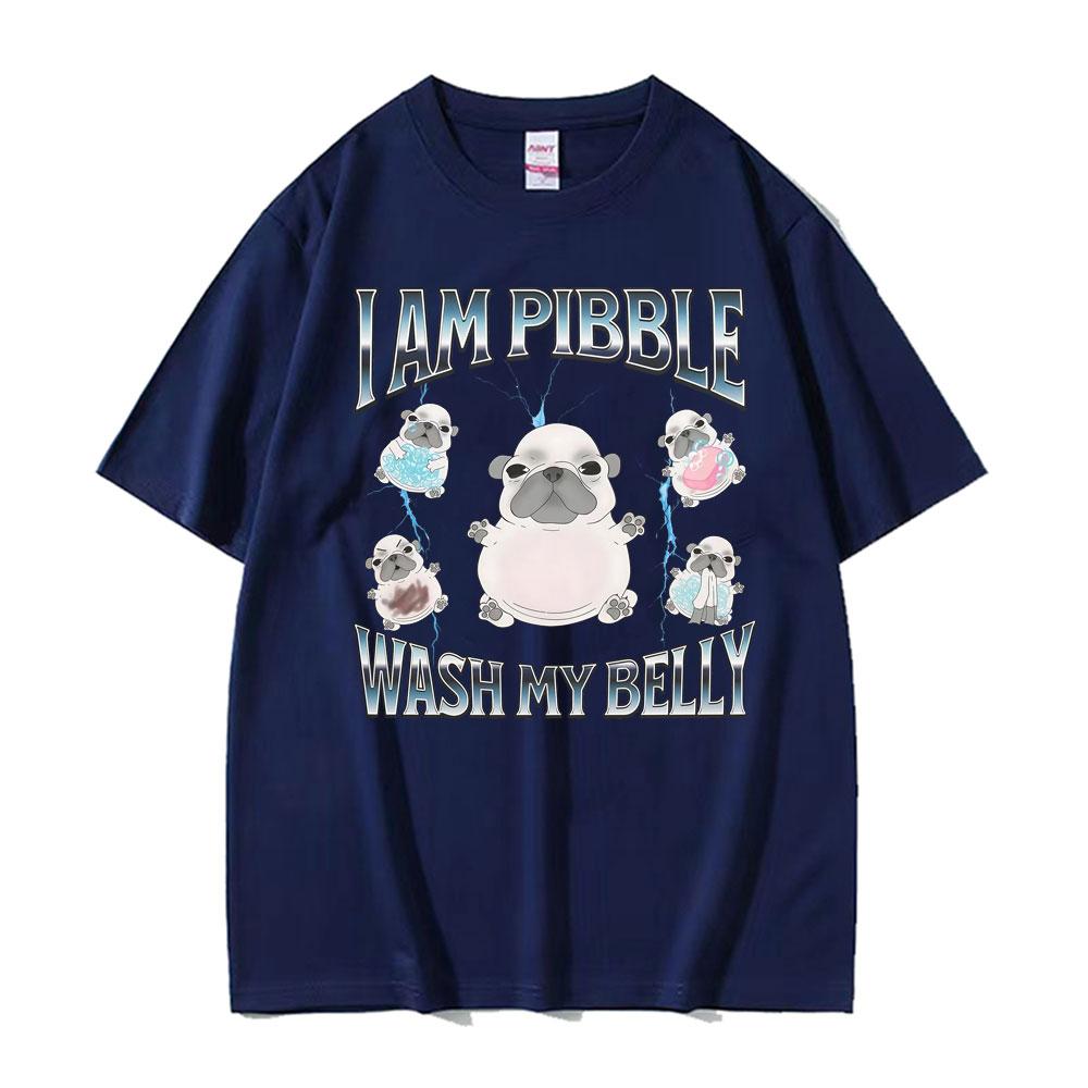 Funny Pibble Dog Meme T Shirt Silly Cute French Bulldog Graphic Tshirts Men Women Fashion Summer Oversized Short Sleeve Tshirt