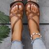 Women Sandals 2025 Summer New Women Flat Bottom Roman Sandals with Non Slip Rubber Soles Ladies Daily Sandalias De Mujer