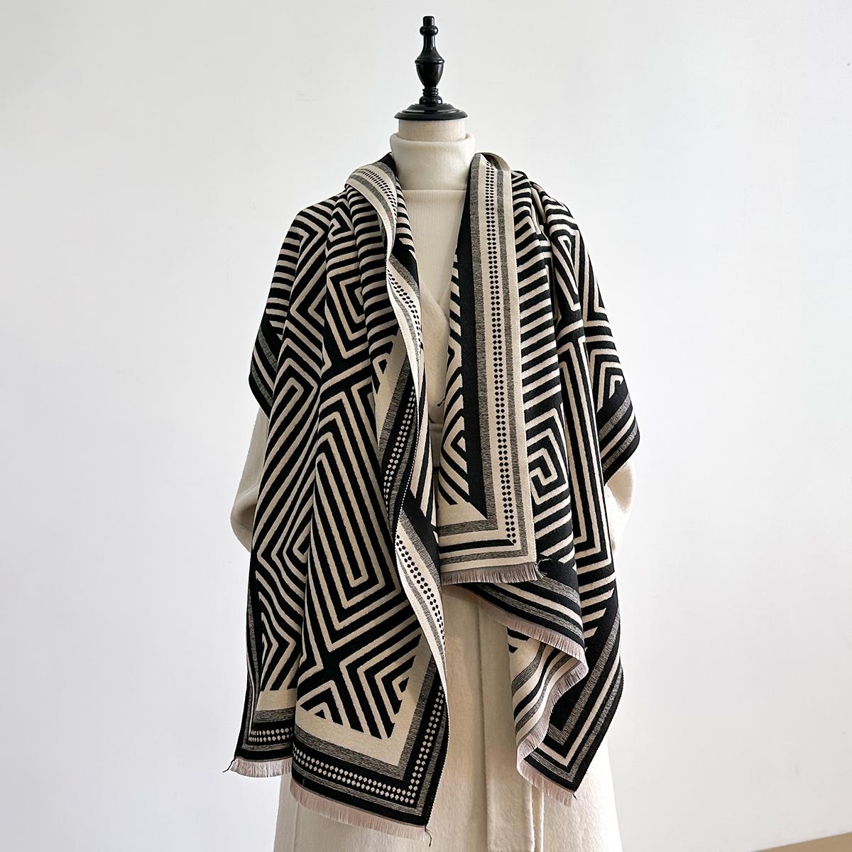 

Elegant Women S Designer Pashmina Cashmere Scarf - Winter Warm Two-Sided Fringed Wrap, Blanket & Shawl