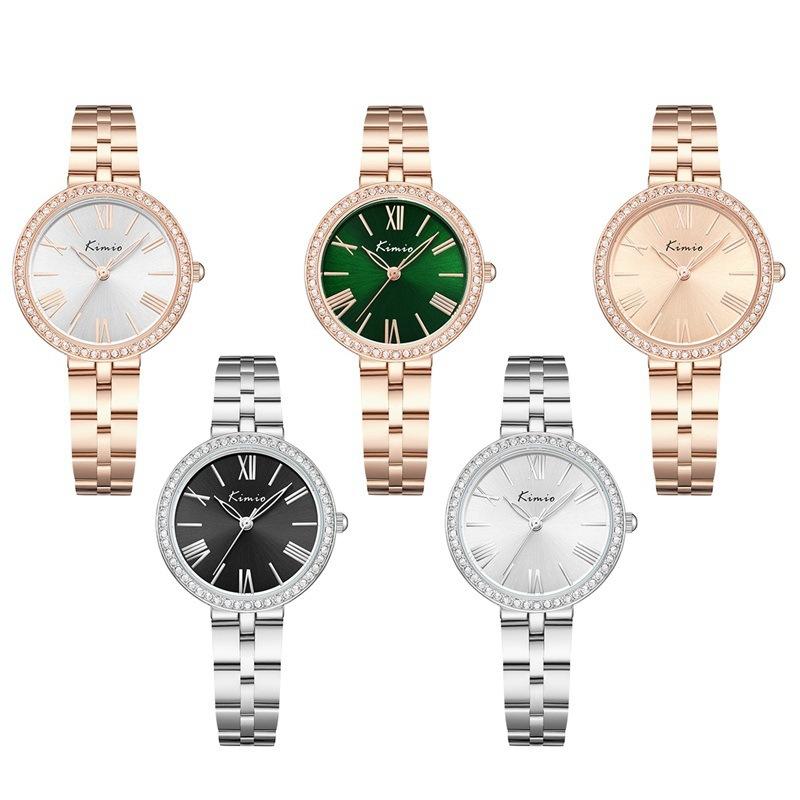 Watch Women's Niche Roman Simple Temperament Steel Bracelet Quartz Rhinestone Watch Women's Model