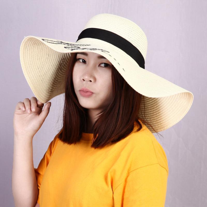 Summer Beach Sun Straw Cap Wide Brim 