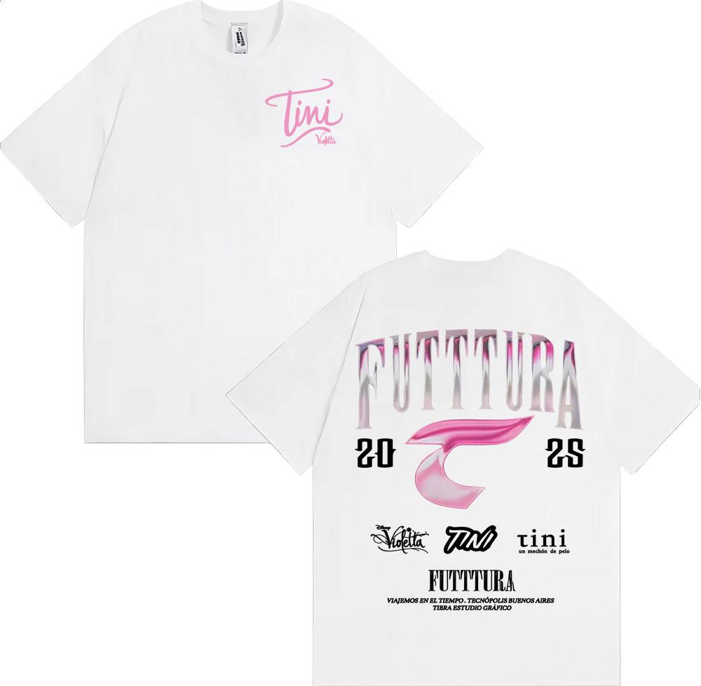 2025 Summer Singer TINI STOESSEL Futtura Album Tour Tshirt Mens Fashion Aesthetic Retro Pure Cotton Casual Oversized Tshirt