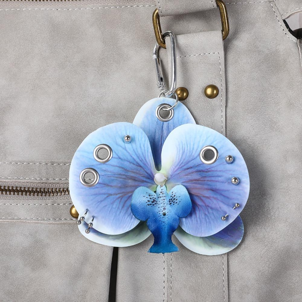 Colorful Simulation Flower Keyring Simulation Flower Flower Bag Pendant Butterfly Orchid Keychain