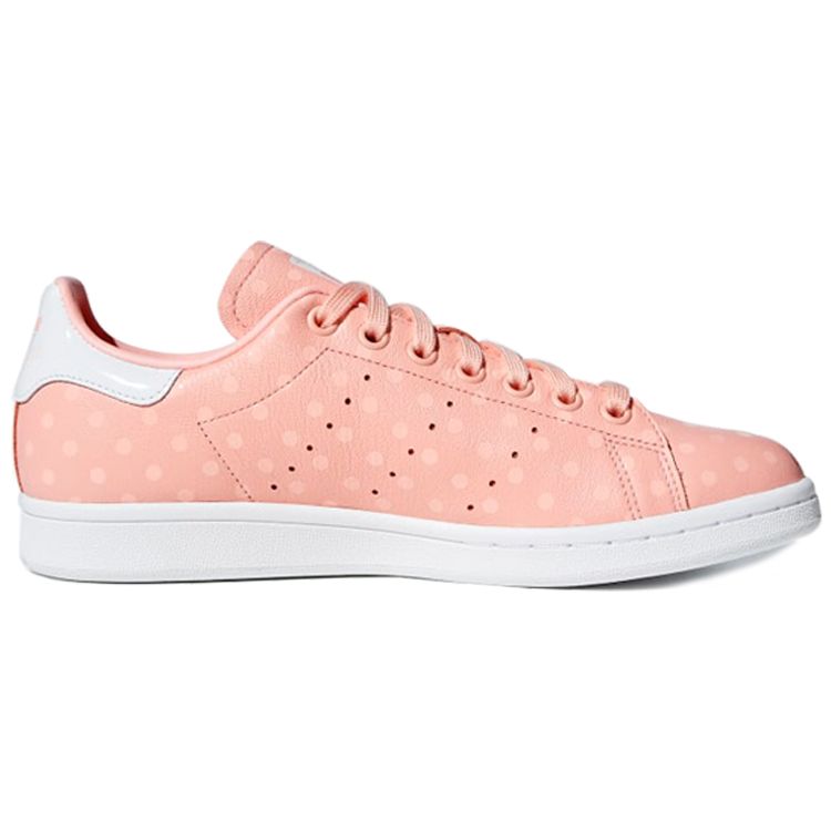 Adidas Originals Stan Smith Non-Slip Low-Top Skate Shoes Coral Pink Polka Dot Women Sneakers B41623