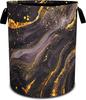 Black Gold Marble Laundry Basket Beautiful Pattern Foldable Oxford Cloth Funny Tote Bag Laundry Hamper Clothes Storage Bucket To