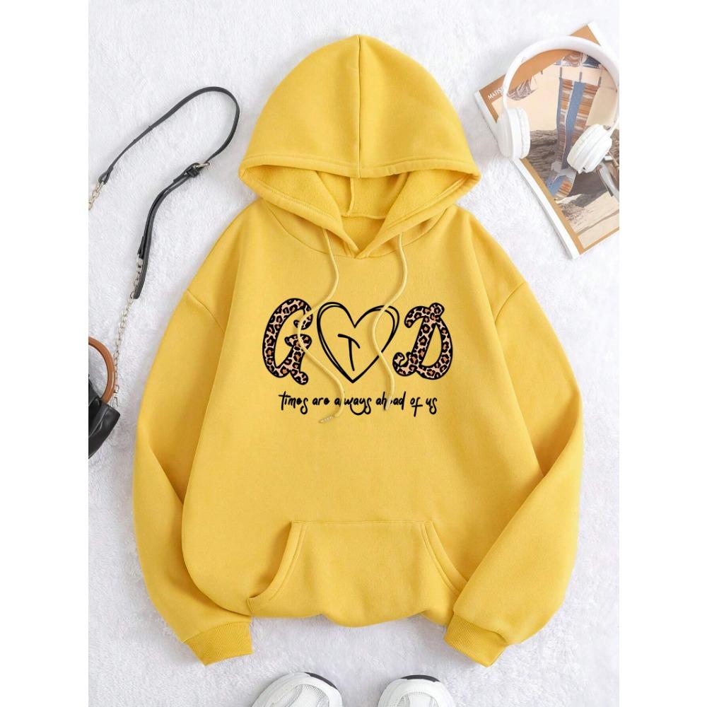 

God Times Always Ahead Of Us Prints Hoodies Women Pocket Autumn Hoody Multicolor Streetwear Unisex Hip Hop Y2K Clothing 3XL