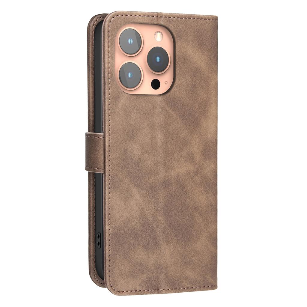 Wallet Case for iPhone 15 Pro - Leather/PU, Brown
