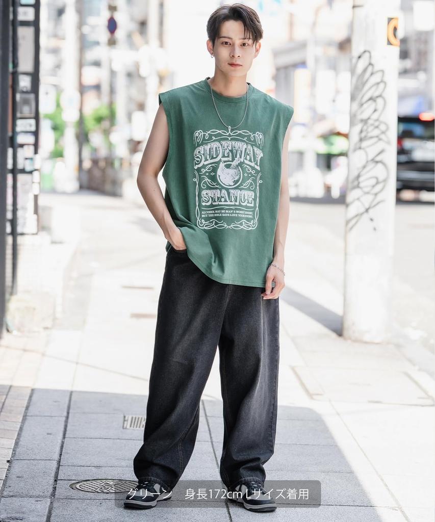 [VERBESSERT] [SIDEWAYSTANCE] Label Pigment Ärmelloses T-Shirt