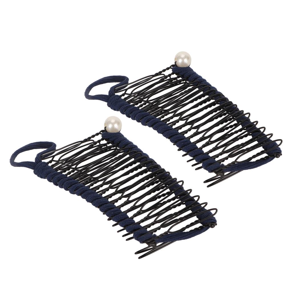 2pcs Banana Hair Clips Fashionable Stretchy Vintage Clincher Comb Tool for Women Thick Wavy Curly Hair