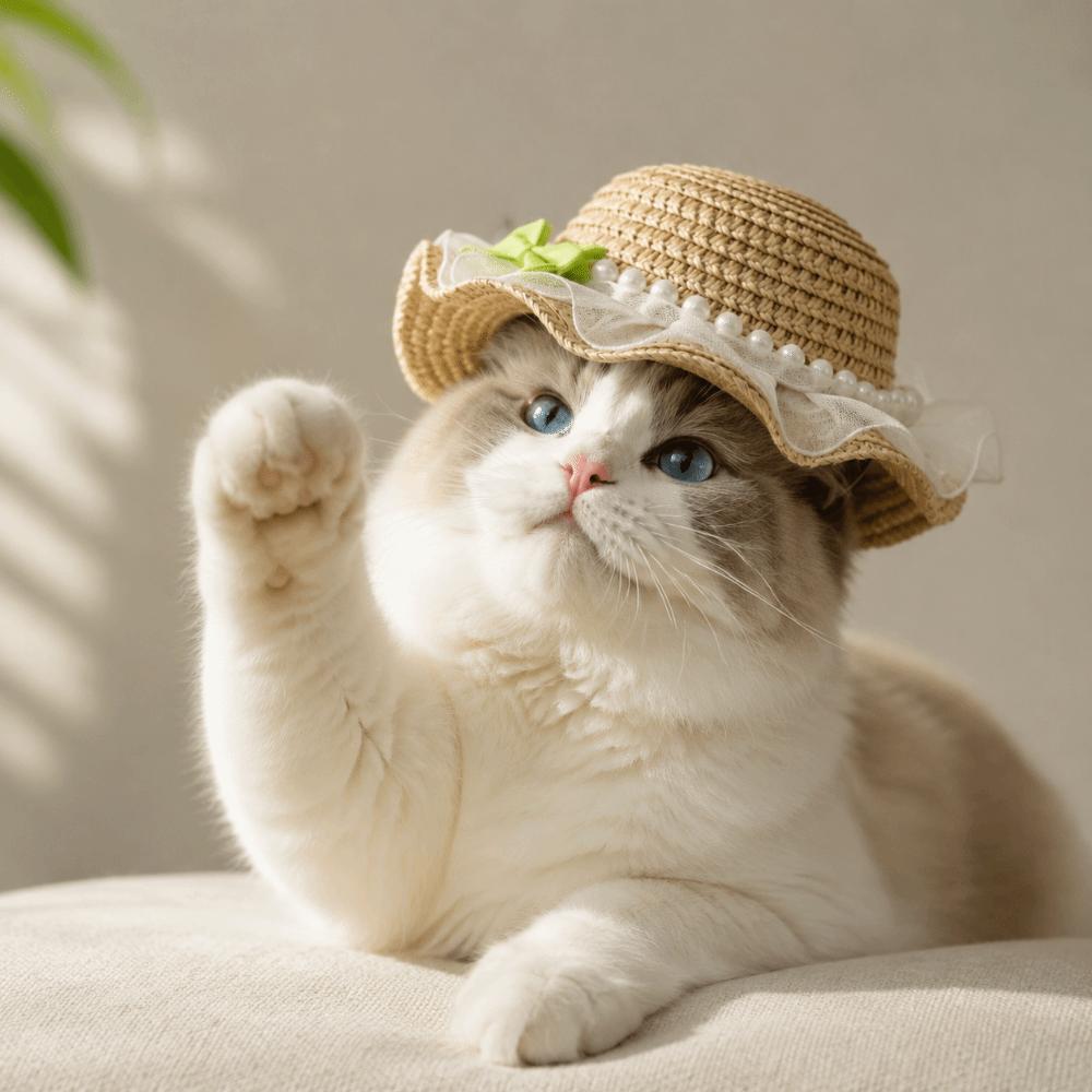 Adjustable Pet Sun Hat Lace Decor Dog Sun Protection Cap Fashion Cat Sunshade Hat Walking Hiking
