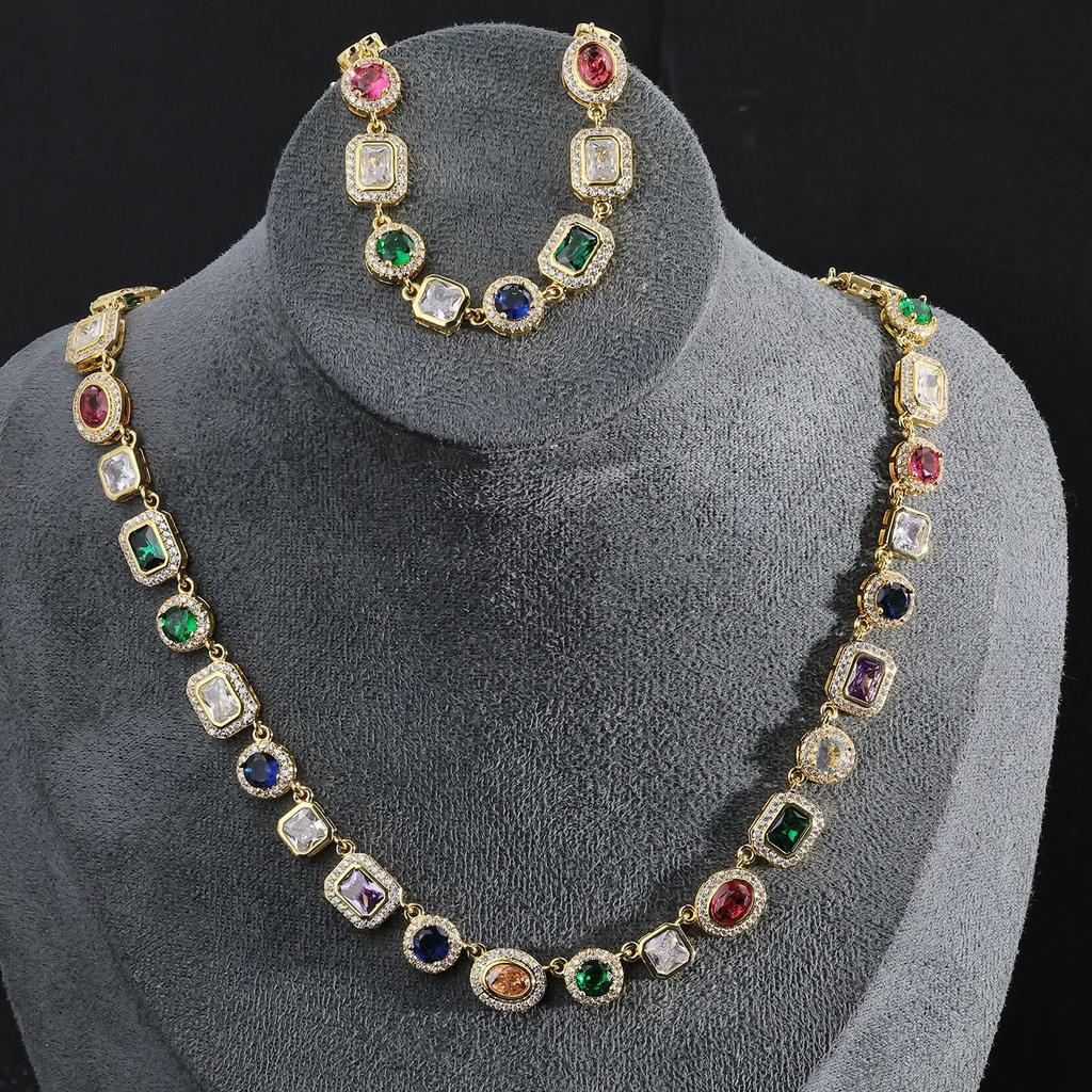 Hip Hop Men'S Cuban Chain Necklace Cool Domineering Color Peach Heart Rhinestone Neck Chain Collarbone Chain