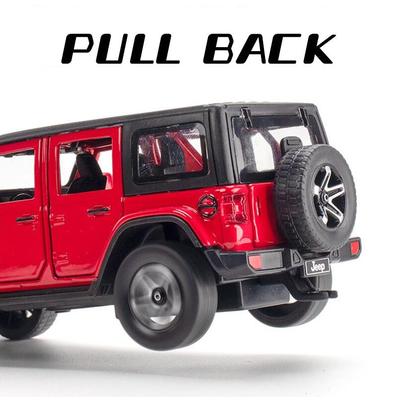 1/32 масштаб Jeep Wrangler прицеп, модель автомобиля из сплава, литой под давлением автомобиль, звуковой свет, коллекция для любителей автомобилей, детский подарок на день рождения, металлические игрушки для мальчиков