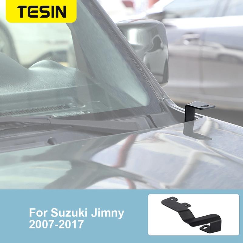TESIN Car Engine Hood Work Light Mounting Bracket Holder for Suzuki Jimny 2007-2014 2015 2016 2017 Exterior Accessories
