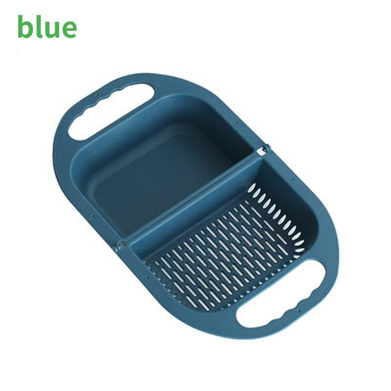 

Складная корзина для слива кухонная пластиковая мойка для овощей бытовая мойка для хранения фруктов корзина сита кухонный инструмент синий