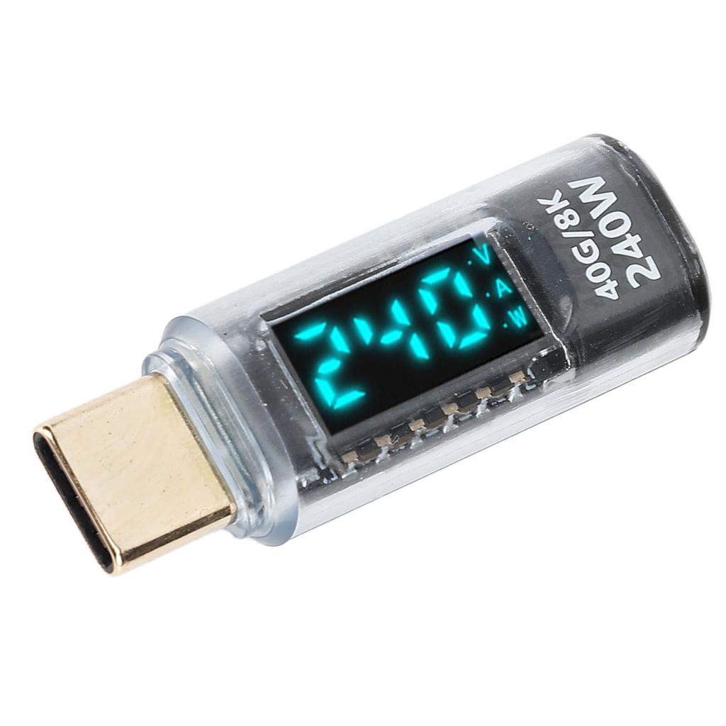 USB C Adapter Power Meter Tester PD 240W 8k 60Hz 40Gbps Transfer USB C Male to Female Extension