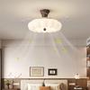 Antique-Style Cream Ceiling Fan with Invisible Light Fixture for Living Room, Bedroom, or Dining Room