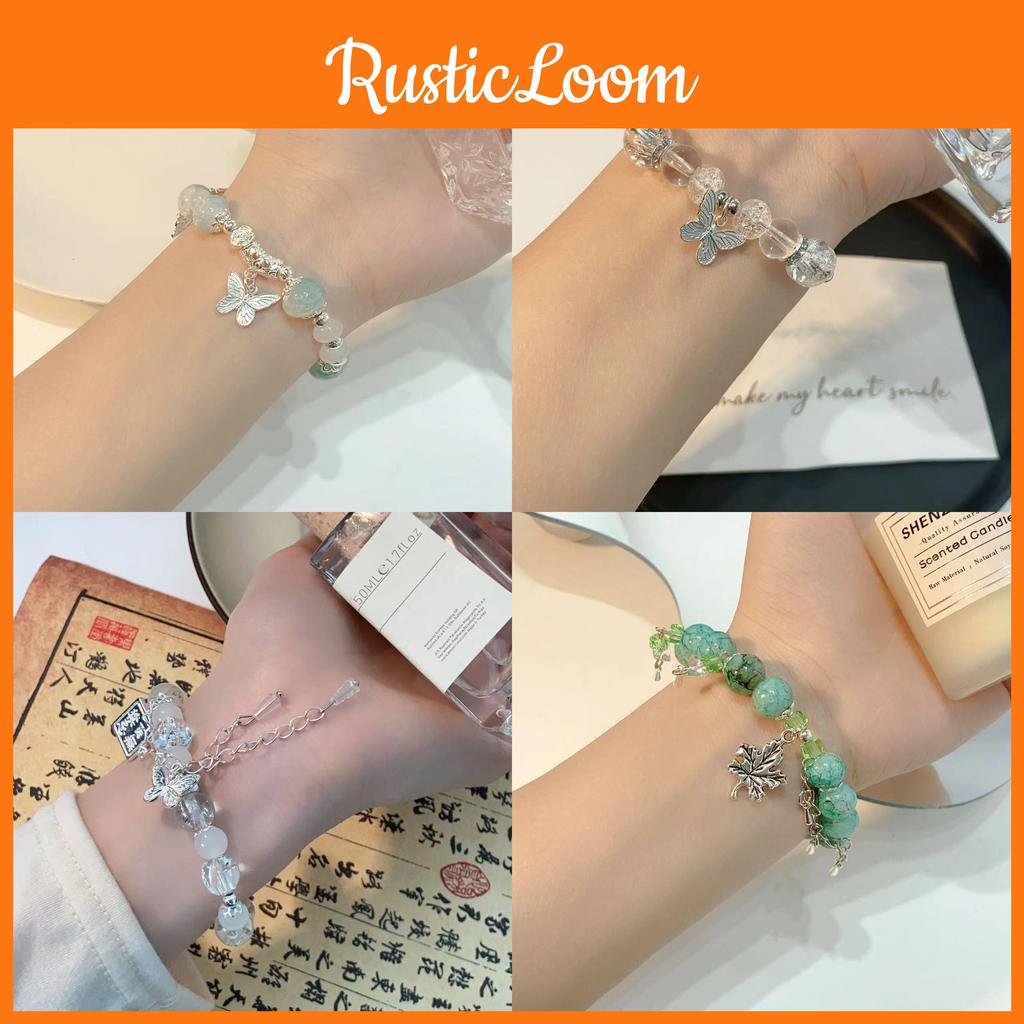 Elegant Blue Gradient Gemstone Butterfly Bracelet For Women Luxurious Jewelry Summer