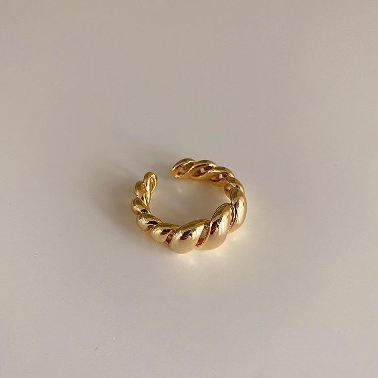 Women s Retro Hip Hop French Croissant Geometric Adjustable Index Finger Ring Open Adjustable