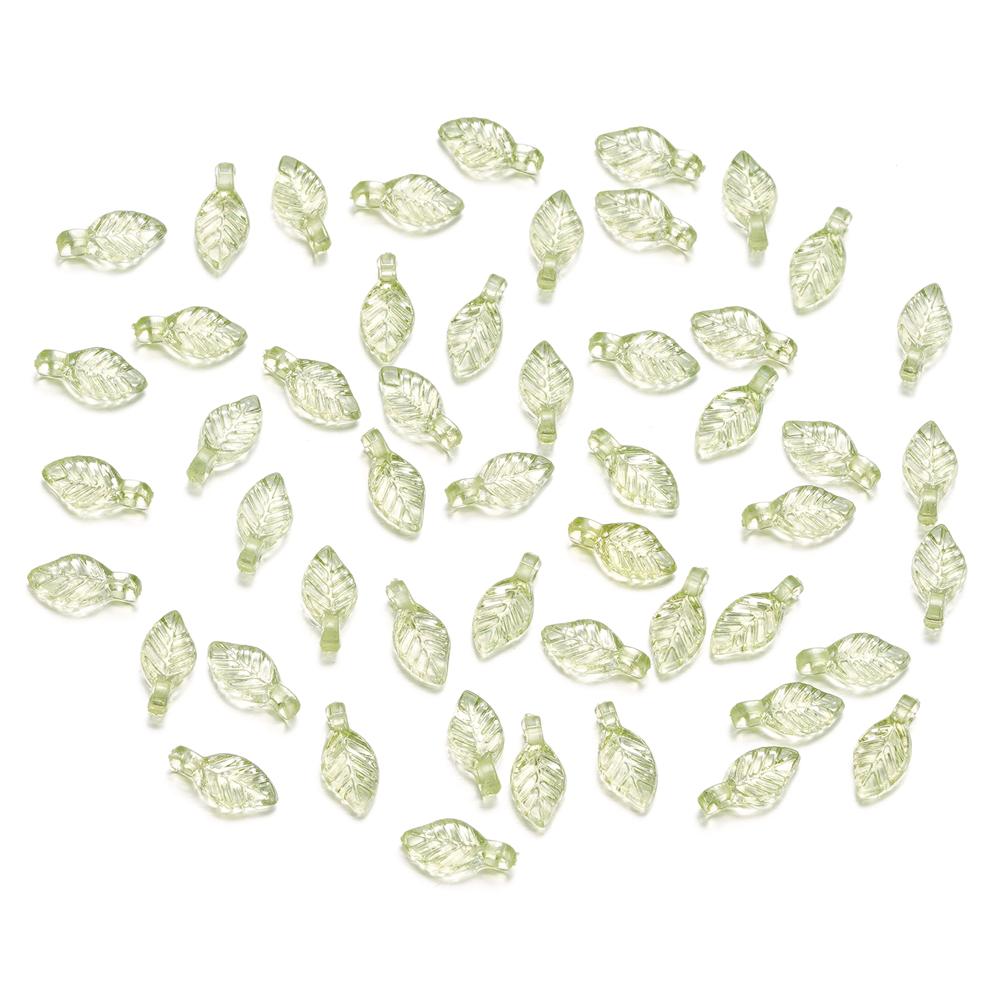 10-100pcs Green Acrylic Leaf Charms Leaves Beads Pendants For Diy Necklace Bracelet Earrings Jewelry Making Handmade Crafts