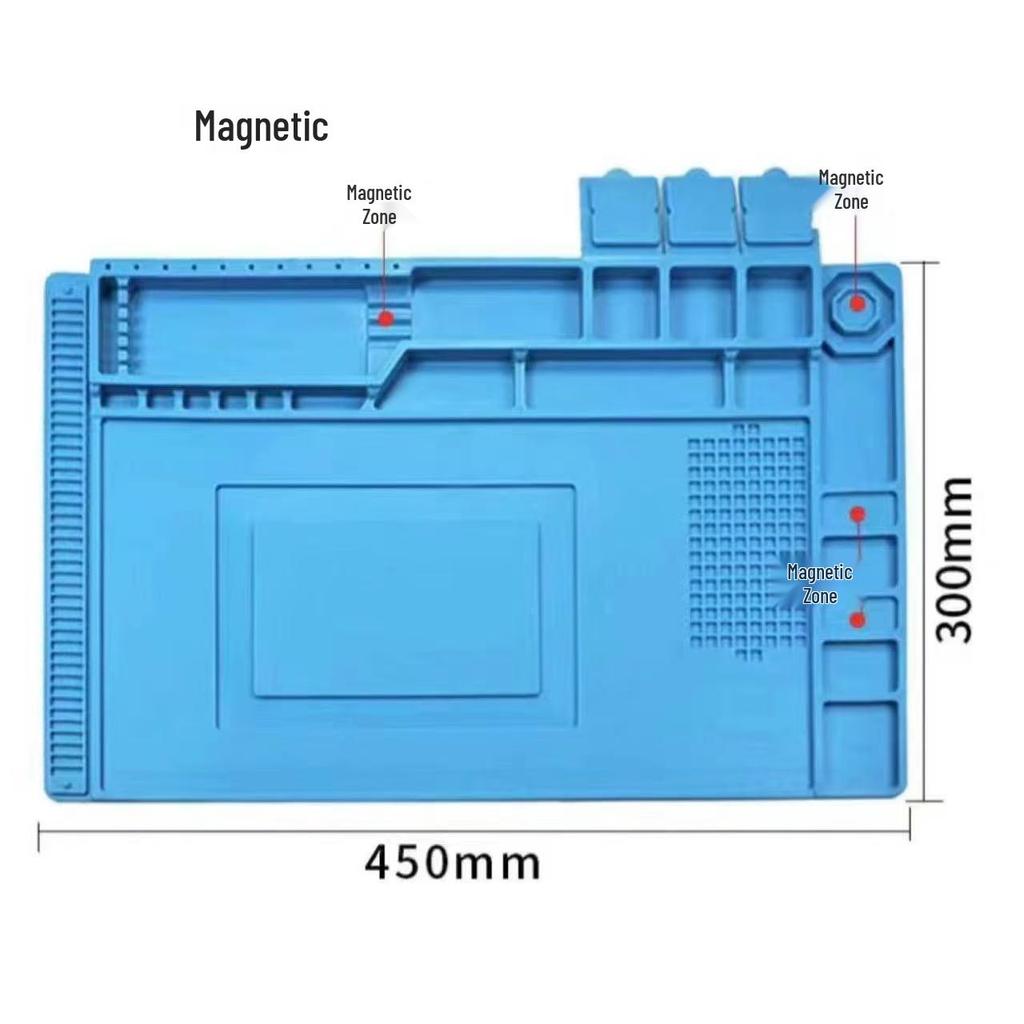 High-Heat Silicone Repair Mat for Phones & Computers - Thick, Non-Slip, Magnetic, Anti-Static