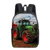 Excavator Printing Single Layer Backpack for Boy and Girls Best Gifts 2D Flat Cartoon School Bags for Children
