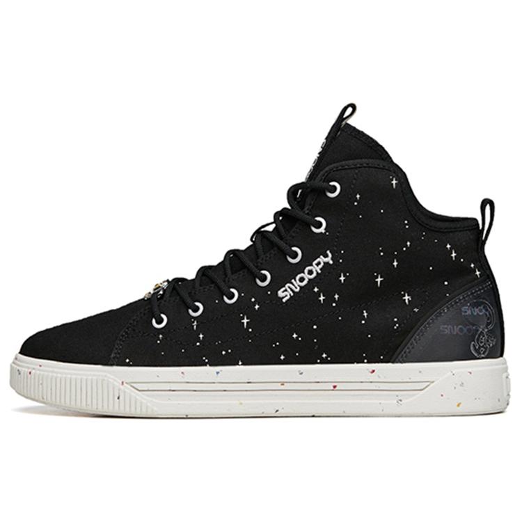 New SNOOPY x Anta High Top Skateboard Shoes Men's Black 912138601-1