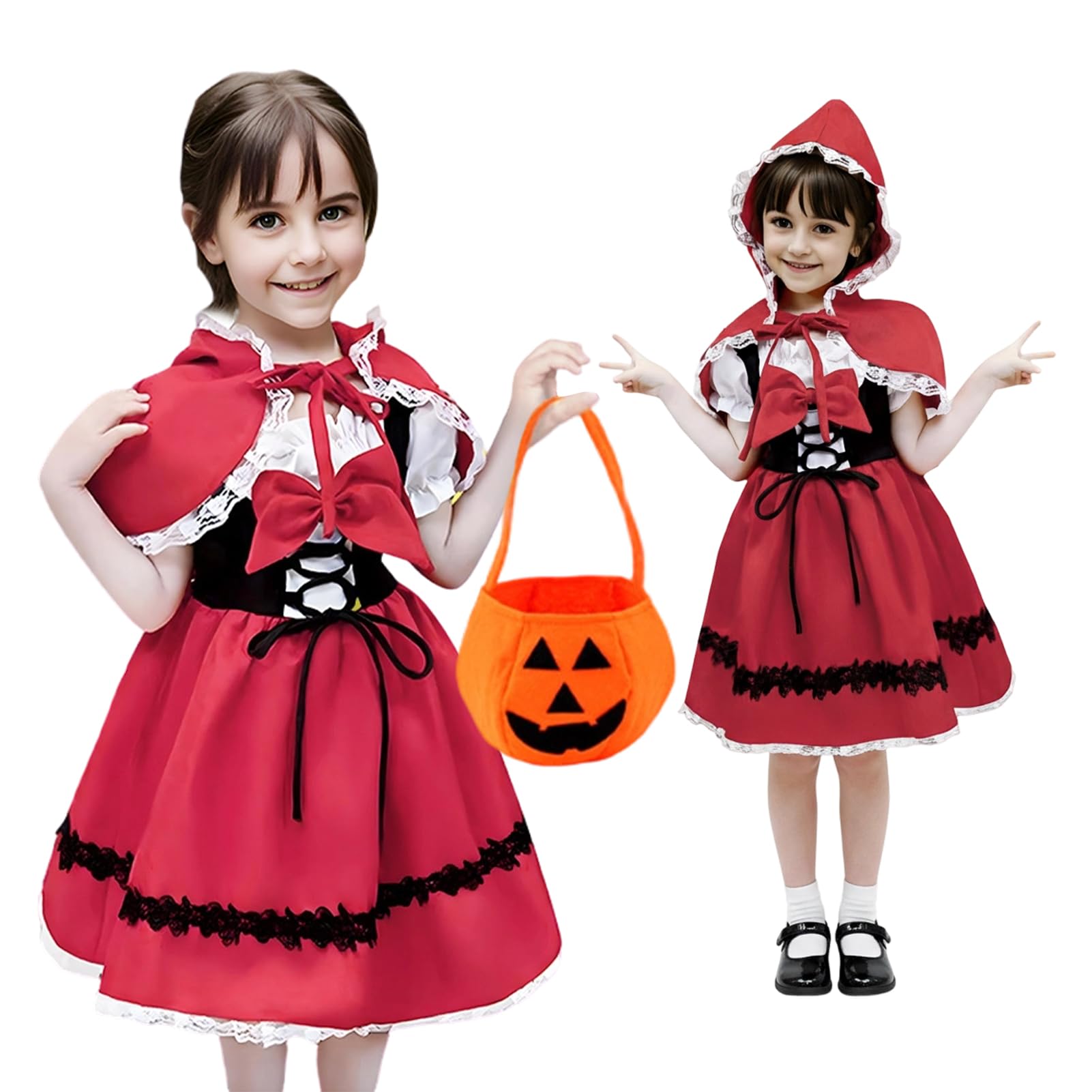 

[Formemory] Костюм Красной Шапочки на Хэллоуин для Детей, Костюм для Косплея для Девочек, Красный Костюм для Мероприятий, Школьных Фестивалей, Сказки