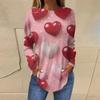 Women's Fashion Loose Round Neck Printed Long Sleeve T-Shirt Top