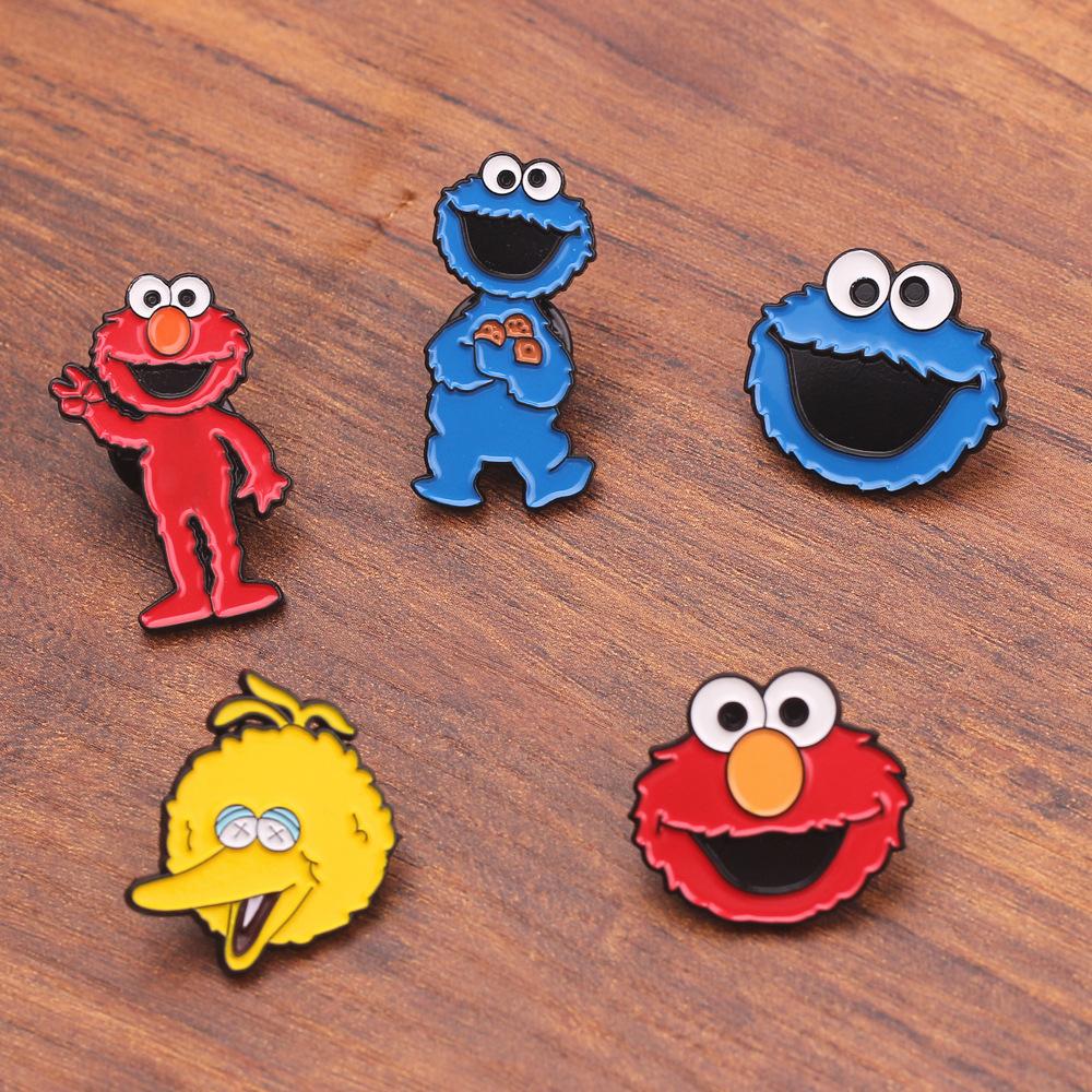 Spilla smaltata carina e colorata di Sesame Street, Elmo, Mostro Biscotti