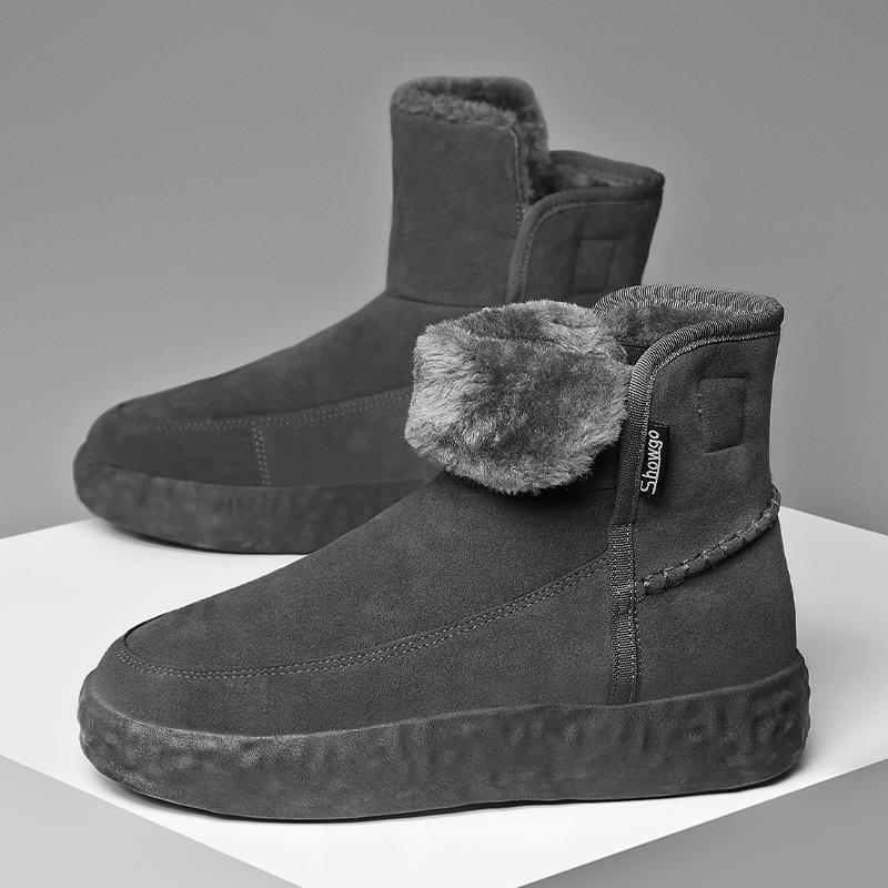 Newest Waterproof Winter Snow Boots Warm Work Casual Shoes High Solid Color Black Non-slip Ankle Boots Classic Men Walking