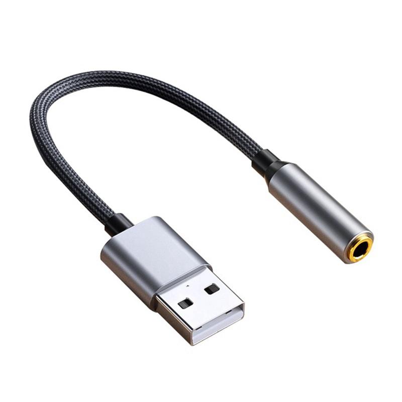 B03B-USB zu 3,5mm Klinke Audio-Adapter USB zu Audio-Klinken-Adapter Headset USB A zu 3,5mm Buchse Externe Stereo-Soundkarte