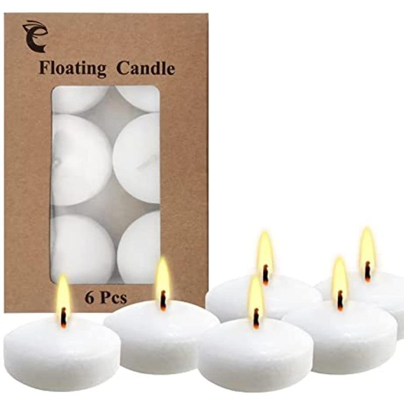 6Pack Floating Candles Unscented Discs for Wedding, Pool Party, Holiday & Home Decor.