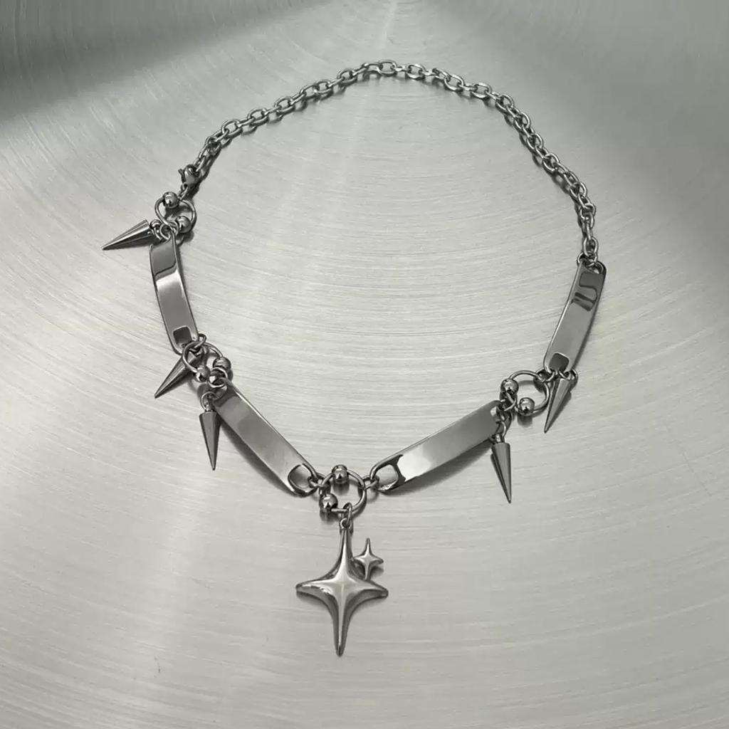 Niche Rivet Star Hip Hop Punk Necklace Stackable Street Shoot Party Cross-border Sweet Cool Girl Fashion Accessories
