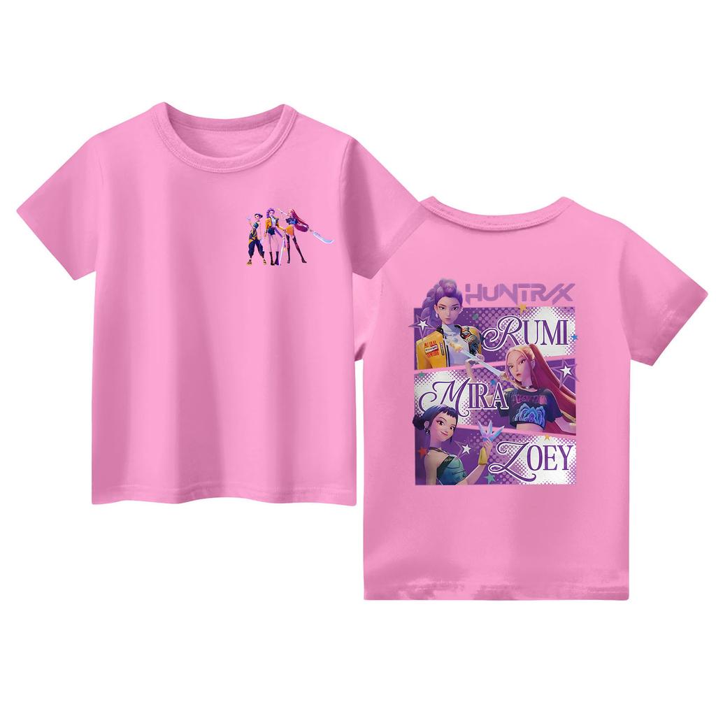 Camiseta de Moda Infantil Casual de Manga Corta con Estampado y Cuello Redondo