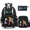 3Pcs/set Anime One Piece Washable Backpack for Teenager Girl Boy Computer Knapsack Back To School Lightweight Book Bag Men Women Travel Bag Rucksack