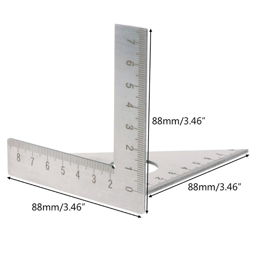

Woodworking Ruler Layout Miter Stainless Steel Triangle Rafter 45 Degree 90 Degree Metric Gauge