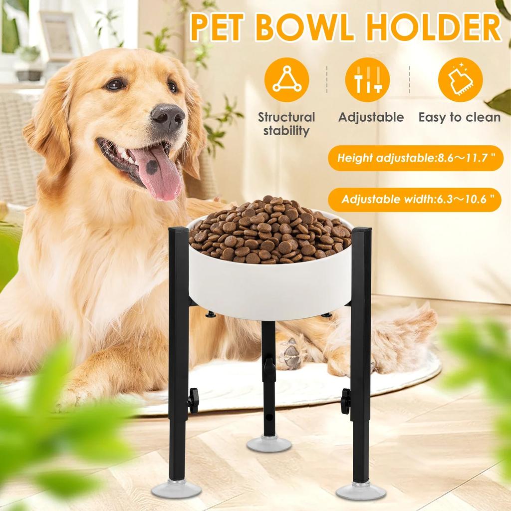 Adjustable Elevated Dog Food Bowls Stand Metal Height Raised Pet Large and Extra Large Sized Dog Food Water Bowls Stand