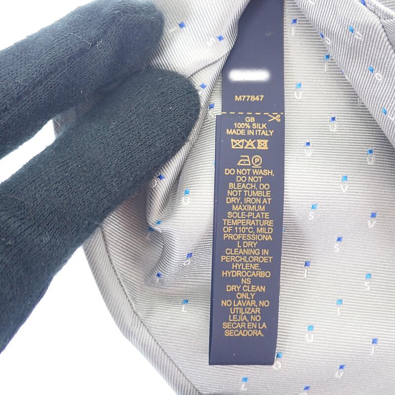 LOUIS VUITTON  M77847 tie gray silk mens
