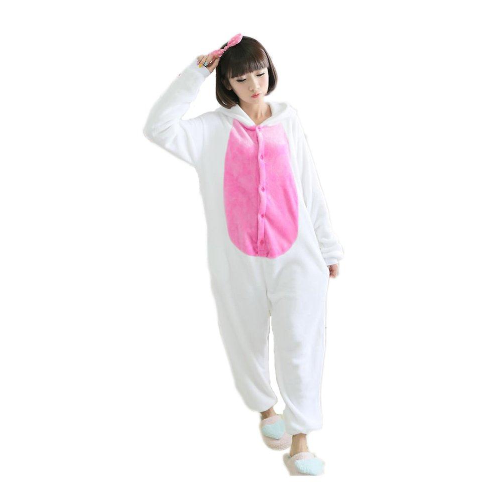 Dorawithme Králičí Kigurumi Zvířecí Cosplay Kostým pro Halloween a Dospělé Pyžamo, Domácí oblečení, Vánoce, Unisex, (Malý)