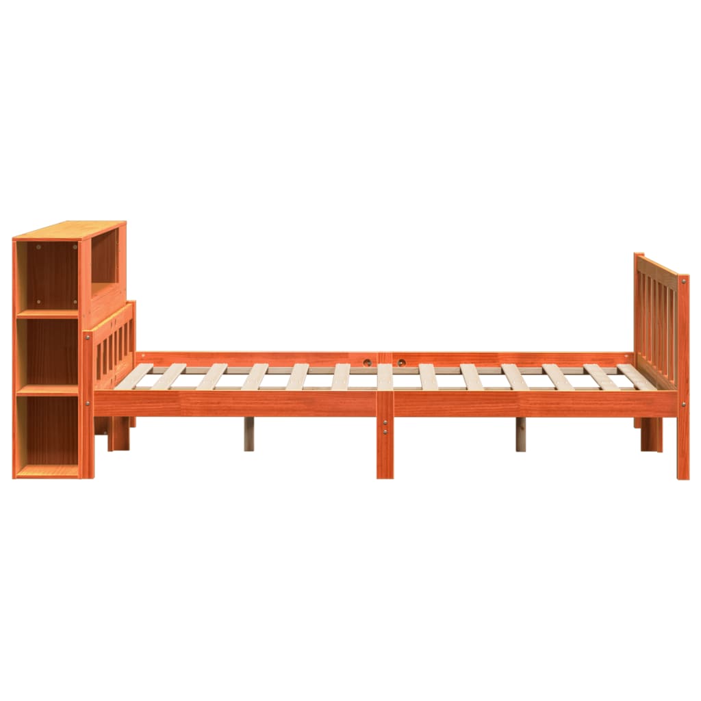 Solid Wood Bed without Mattress Wax Brown 150 x 200 cm Solid Wood