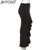 BITCED Summer Women's Solid-Color Slim-Fit Streetwear High-Waisted Bodycon Split Skirt