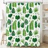 Tropical Leaf Shower Curtain Waterproof Home Decor Wall Hanging for Bathrooms Green 3D Printed Fabric Bathroom Curtains